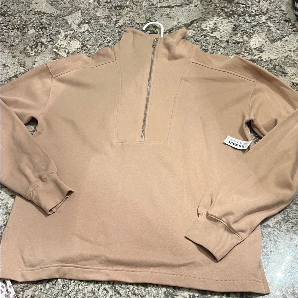 NWT Old Navy Tan Quarter-Zip Pullover